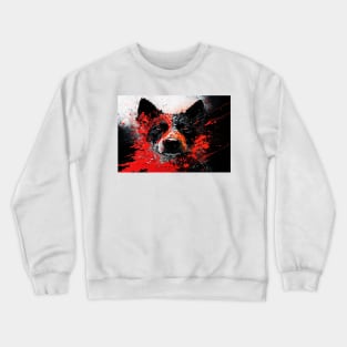 Abstract Splash Painting Of A Dog In Black And Red Colours Crewneck Sweatshirt